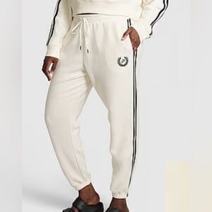 Pink Reverse Fleece High-Wais Gym Pants